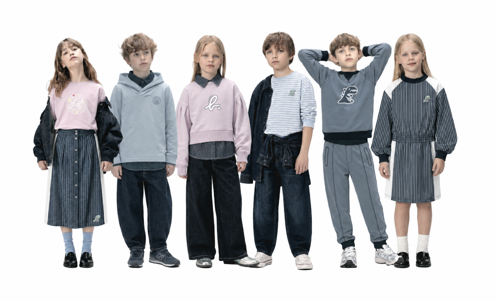 FW26 everyday layers — six children